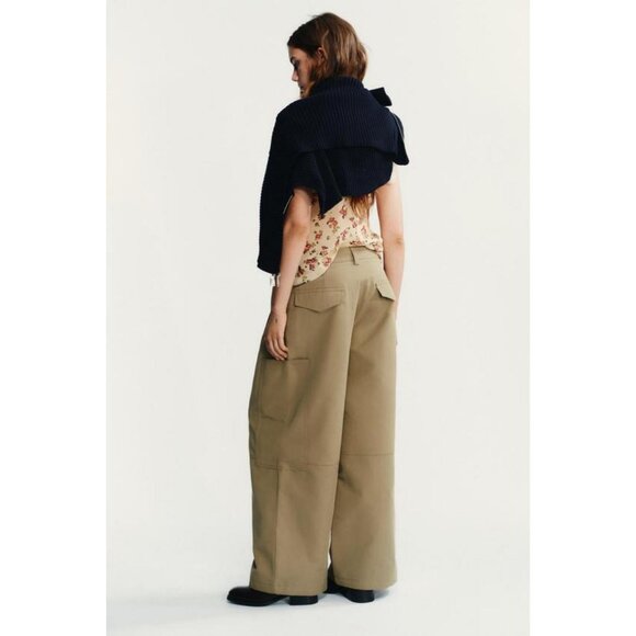 ZARA CARGO TROUSERS WITH PLEATS - Picture 7 of 9